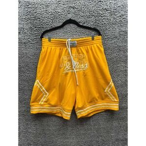 Mitchell & Ness Diamond Script Mesh Drawstring Shorts Yellow Mens Size‎ XL